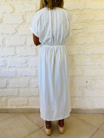 White Drawstring City Dress
