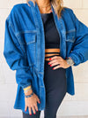 Dark Blue Double Button Denim Jacket