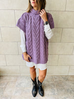 Lilac Kate Cable Poncho