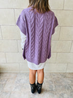 Lilac Kate Cable Poncho
