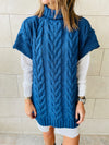 Blue Kate Cable Poncho