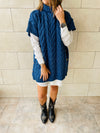 Blue Kate Cable Poncho