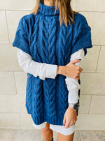 Blue Kate Cable Poncho