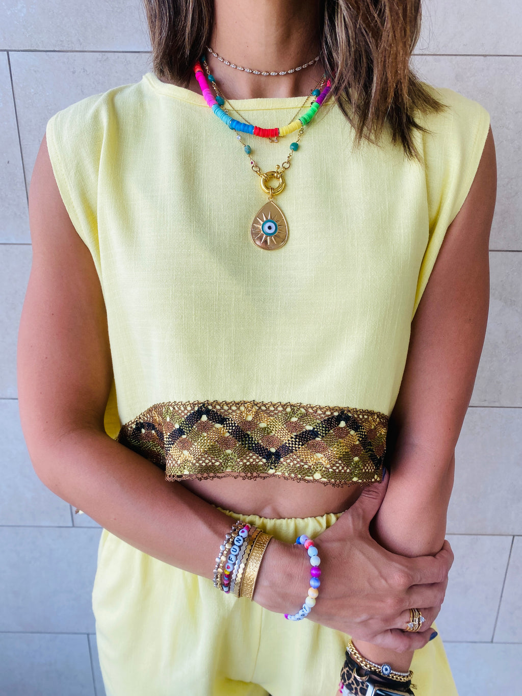 Yellow Carmen Beach Set