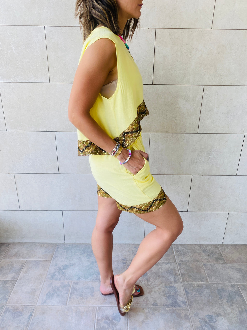 Yellow Carmen Beach Set