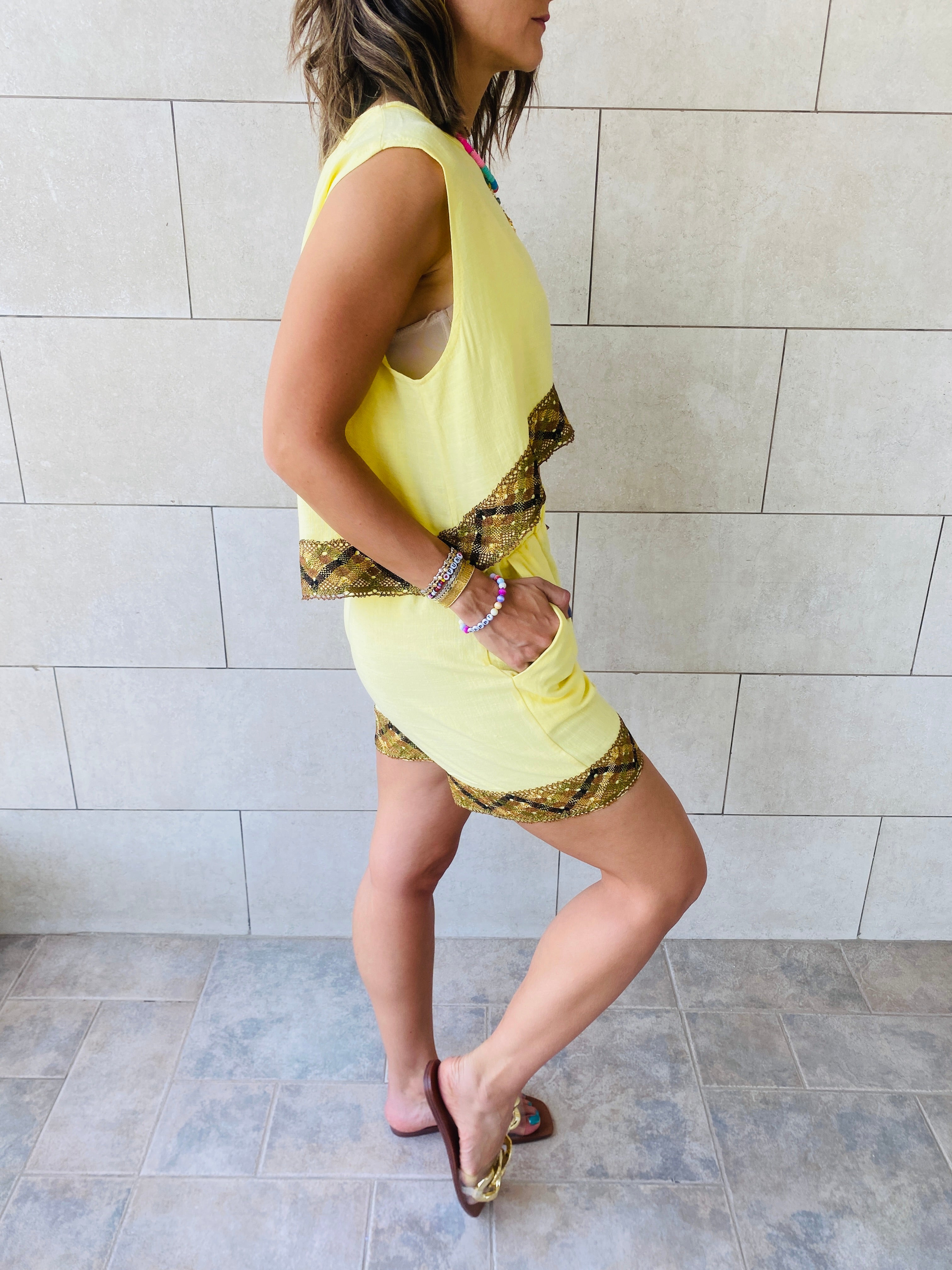 Yellow Carmen Beach Set