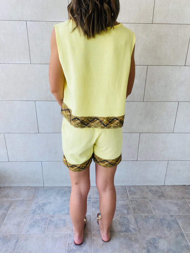 Yellow Carmen Beach Set