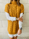 Mustard Kate Cable Poncho