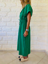 Green Drawstring City Dress