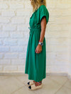 Green Drawstring City Dress