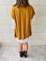 Mustard Kate Cable Poncho