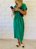 Green Drawstring City Dress
