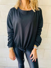Black Drawstring Sweatshirt