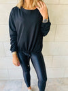 Black Drawstring Sweatshirt