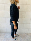 Black Drawstring Sweatshirt
