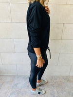 Black Drawstring Sweatshirt