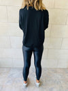 Black Drawstring Sweatshirt