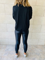 Black Drawstring Sweatshirt
