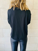 Black Drawstring Sweatshirt