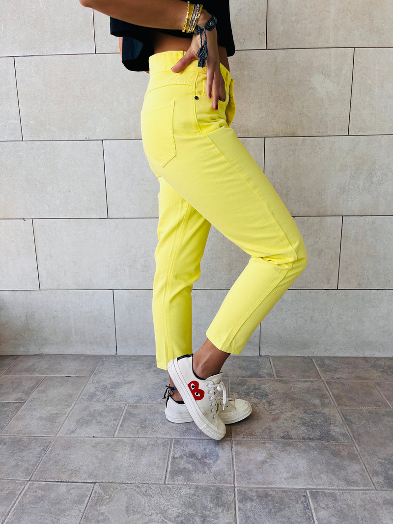 Yellow Colored Mom Jeans