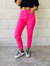 Fuchsia Colored Mom Jeans