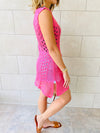 Pink Longline Crochet Beach Top