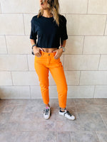 Orange Colored Mom Jeans