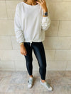 White Drawstring Sweatshirt