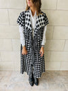 Black Houndstooth Printed Shawl