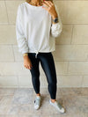 White Drawstring Sweatshirt