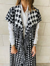 Black Houndstooth Printed Shawl