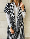 Black Houndstooth Printed Shawl