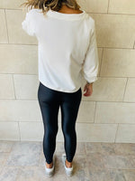White Drawstring Sweatshirt
