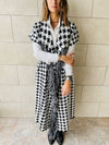 White Houndstooth Printed Shawl