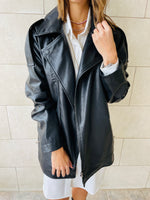 Black Longline Leather Jacket