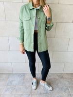 Olive Denim Overshirt Shacket