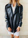 Black Longline Leather Jacket