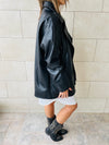 Black Longline Leather Jacket