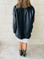 Black Longline Leather Jacket