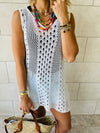White Longline Crochet Beach Top