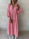 Red Zigzag Tiered Dress