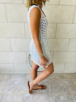 White Longline Crochet Beach Top