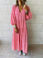 Red Zigzag Tiered Dress