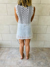 White Longline Crochet Beach Top