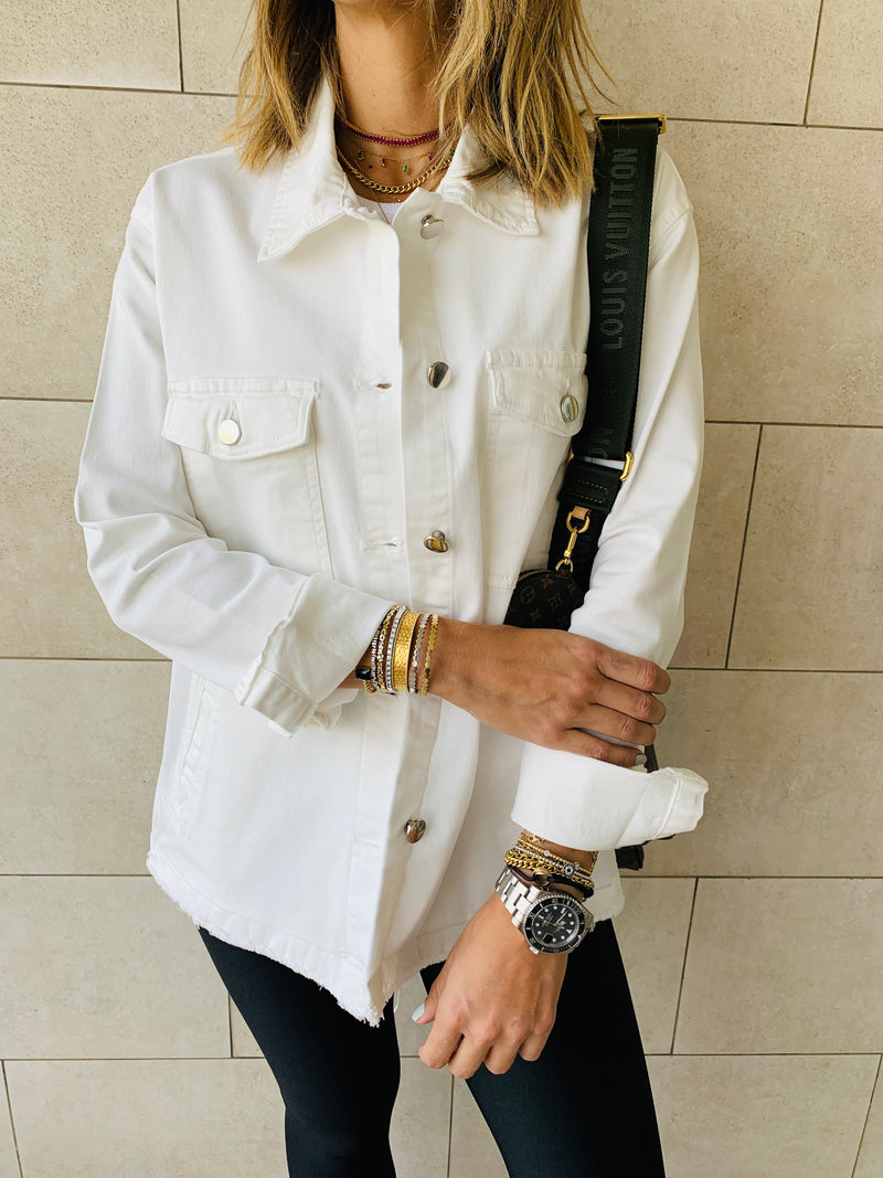 White Denim Overshirt Shacket