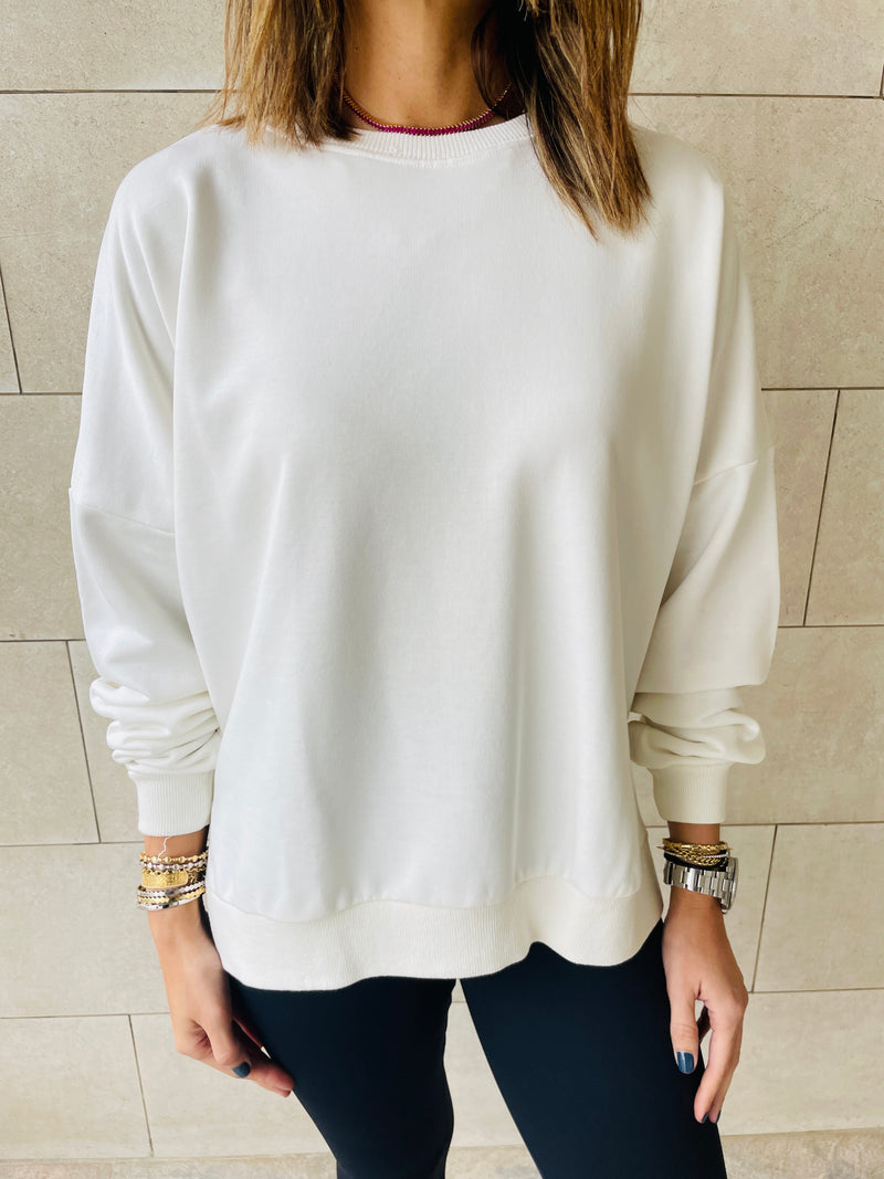 White Basic Sweatshirt