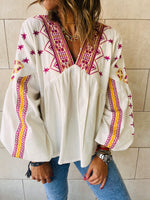 White Embroidered Traveler Top