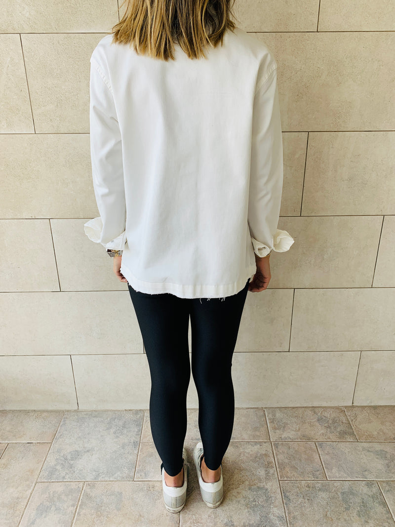 White Denim Overshirt Shacket
