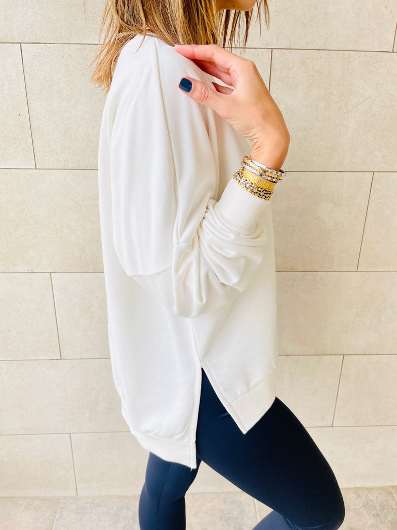 White Basic Sweatshirt