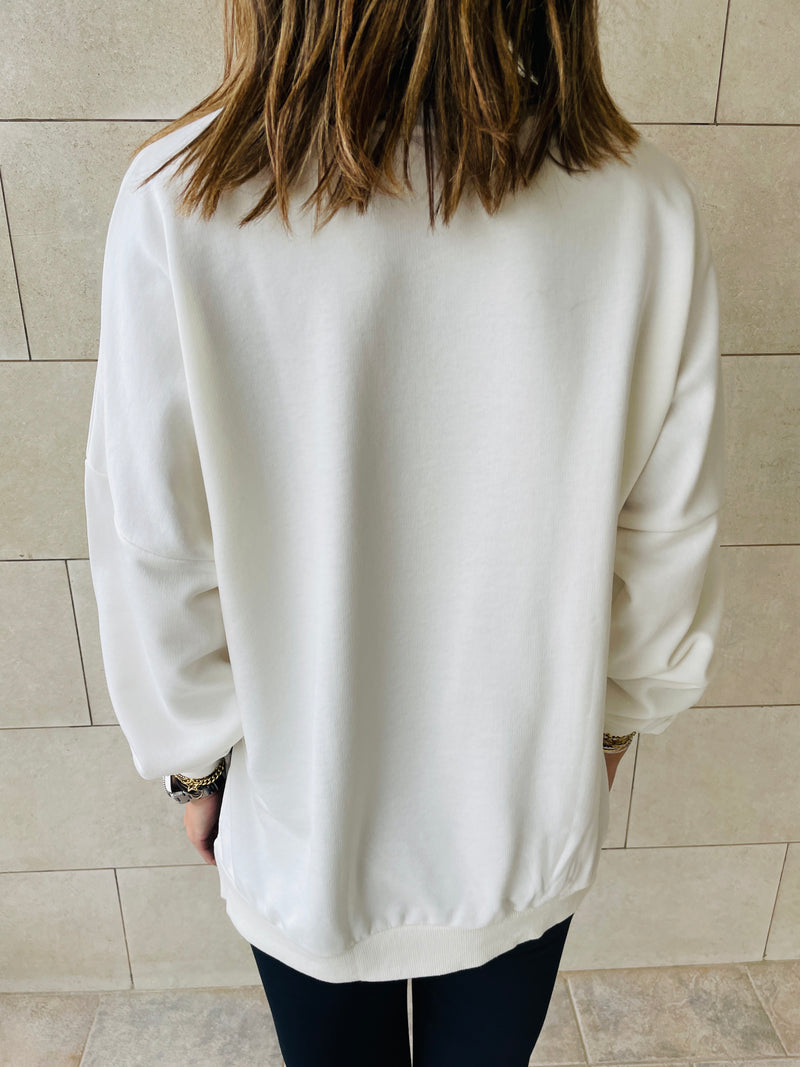 White Basic Sweatshirt